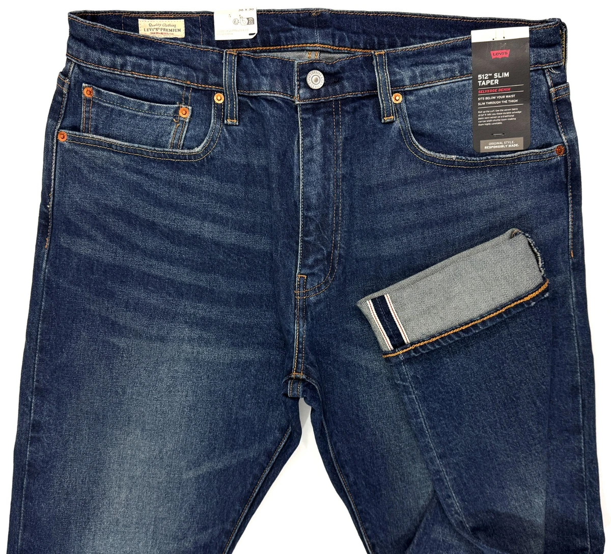 Levi's 512 Premium Homme - Jean Slim Fuseau Délavé W31/L32, Occasion Très Bon état