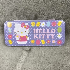Sanrio Hello Kitty Pencil Case Box Tin Metal Storage Colored Pencil Box School