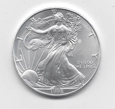 1998 - 1 oz American Silver Eagle Coin - One Troy oz .999 Bullion