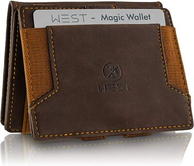 West Premium - Magic Wallet -  Geldbeutel Brieftasche mit RFID Schutz & Münzfach