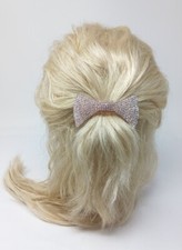 Womens Bow Hair Clip with Rhinestones, Color Gold