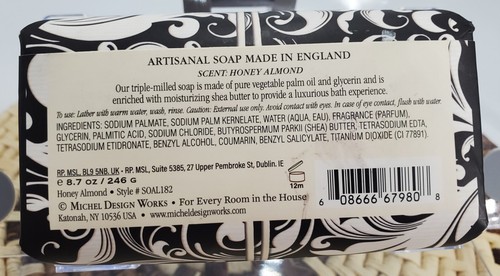 NEW Michel Design Works Large 8.7 oz Artisanal Bar Bath Soap Honey Almond (VS)** - 第 5/9 張圖片