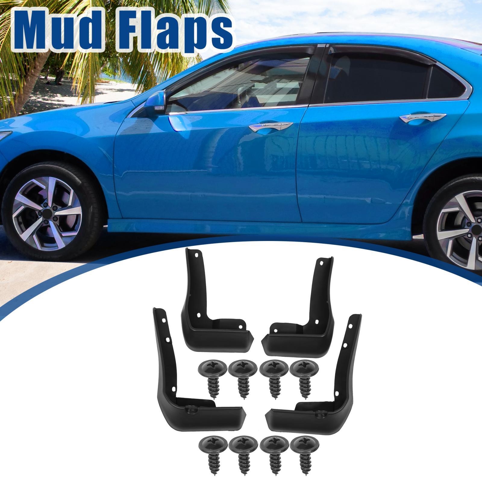 Mud Flaps Kit Splash Guard Front and Rear Mudguards for Honda Accord 18-21 Black-image
