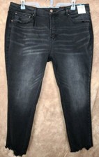 20W Terra  Sky Distressed Stretch High Rise Vintage Crop Jeans Women's Plus