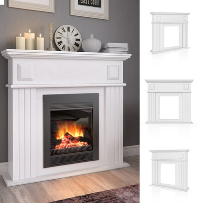 VICCO Kaminumrandung im Shabby Landhaus-Stil Kaminkonsole 109 x 100 cm