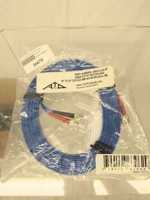 Allen Tel GBST2-D3-05 Fiber Optic Cable Assembly Patch Cord, 5 M, Blue Jacket