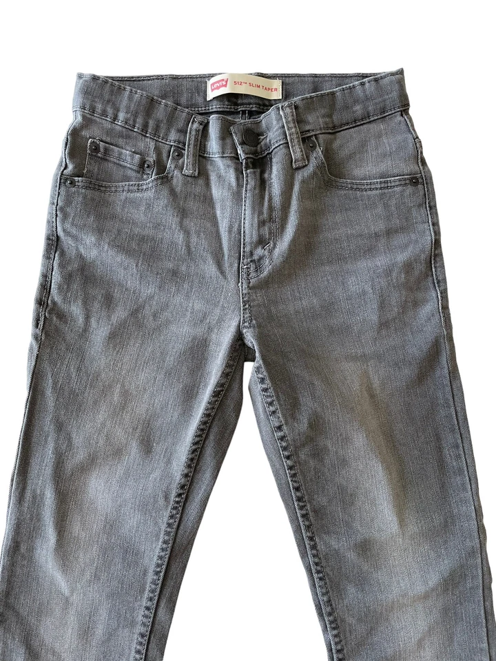 Levi’s Strauss 512 Jeans Slim Tapered Skinny Boys Gray Size 26x26 Good Condition - Image 2 of 4