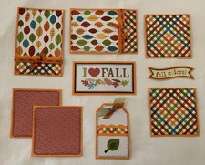 I LOVE FALL "Fall Colors" Premade Scrapbook Page Mat Set SEWN