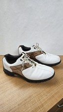 FootJoy Contour Series Golf Shoes Mens 10M White Brown Leather Spikes 54123