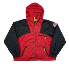Vintage 90s Marlboro Adventure Team Windbreaker Jacket Red Black Hooded XL