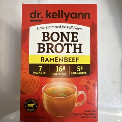 Dr. Kellyann Bone Broth Ramen Beef 7 Packets 16g Protein Collagen Pasture Raised