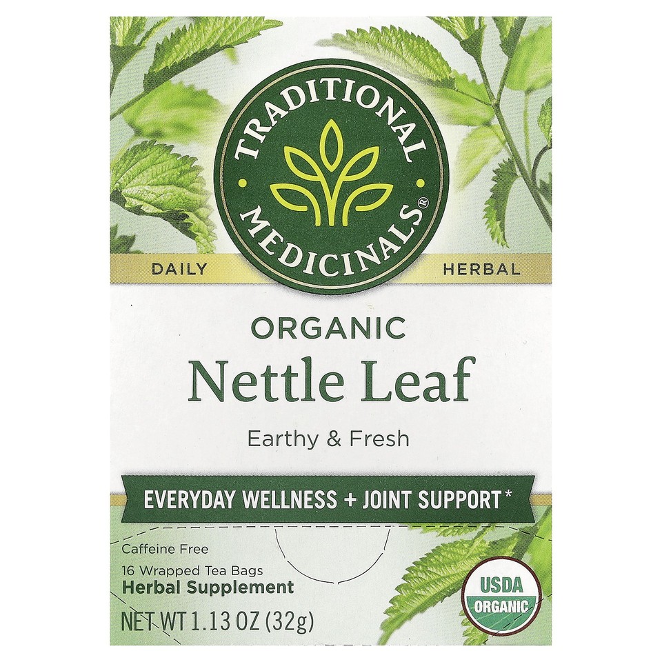 Organic Nettle Leaf, Caffeine Free, 16 Wrapped Tea Bags, 1.13 oz (32 g)