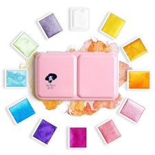 Paint, 12 Assorted Colors with Glitter Sparkle Effect, Professional for Arits...