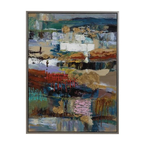 Uttermost 37005 Fiesta 37 1/4"W Abstract Bold Hand Painted Canvas - MultiColor - Picture 1 of 5