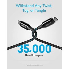ANKER POWERLINE 3 60W USB-C 2.0, USB-IF CERTIFIED 6FT - BLACK