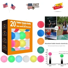 Tournament-Grade 3 Star Colored Ping Pong Balls - 20 Pack for Training & Play