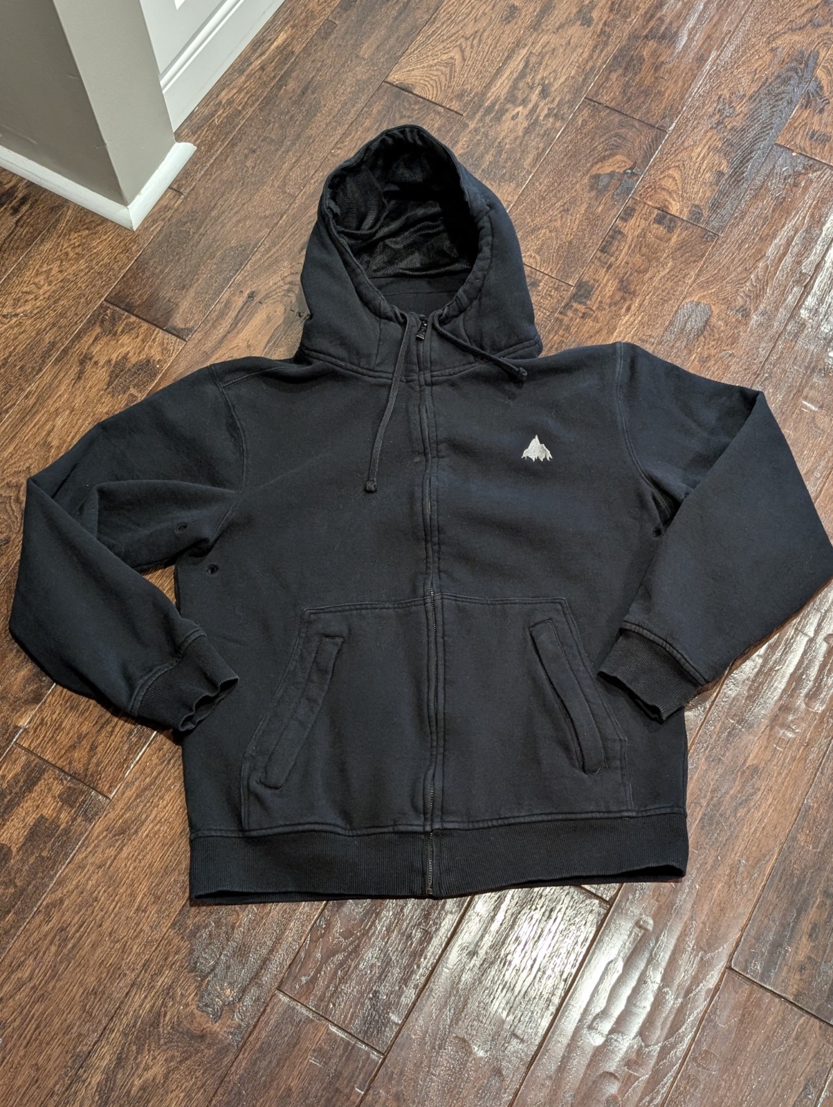 Burton Ski Snowboard Sleeper Sudadera con Capucha Para Hombres Mediana Negra Cremallera Completa Chaqueta Montaña