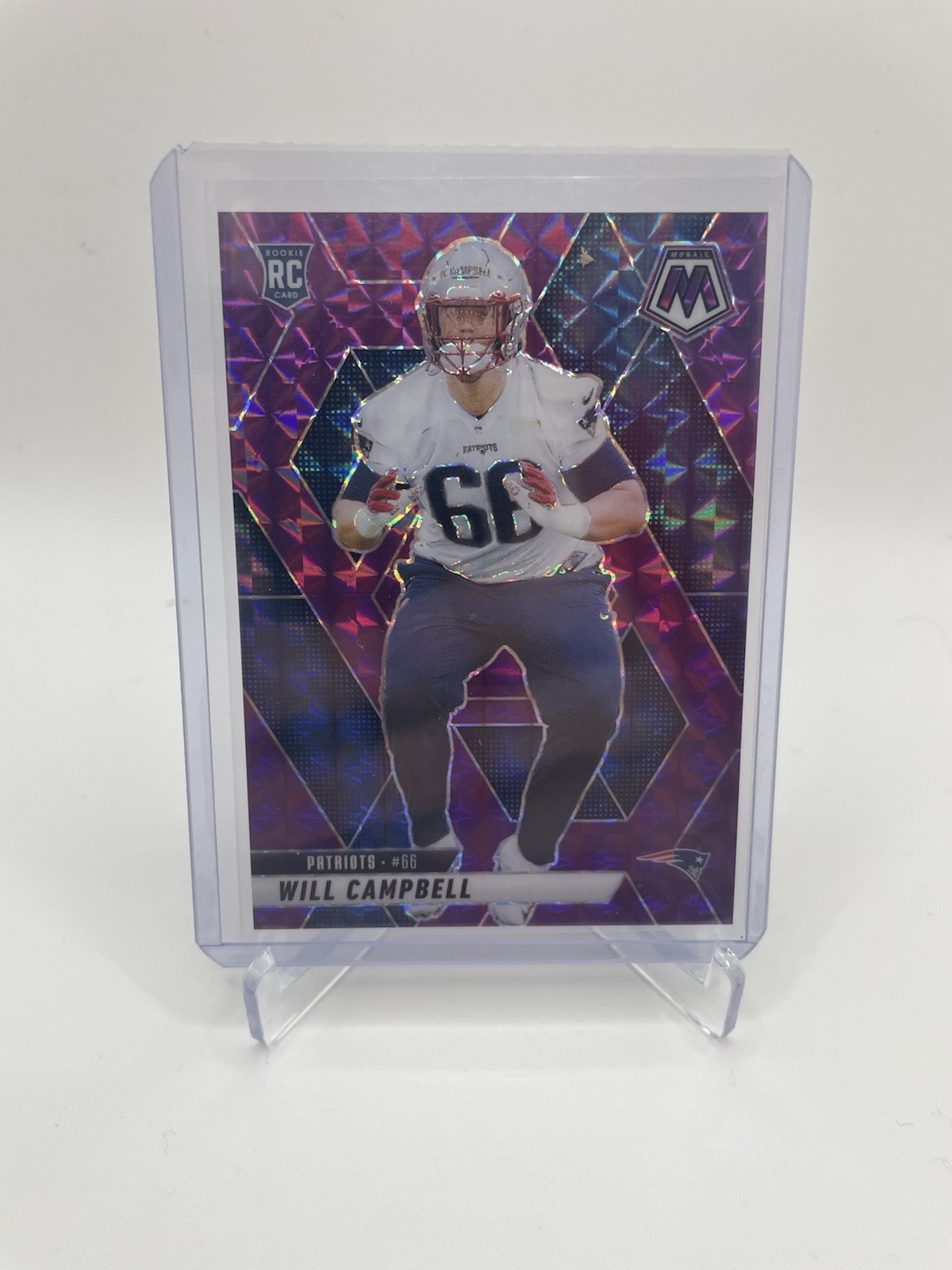 2025 Panini Mosaic Purple Mosaic Prizm #378 Will Campbell RC /49 SP GM