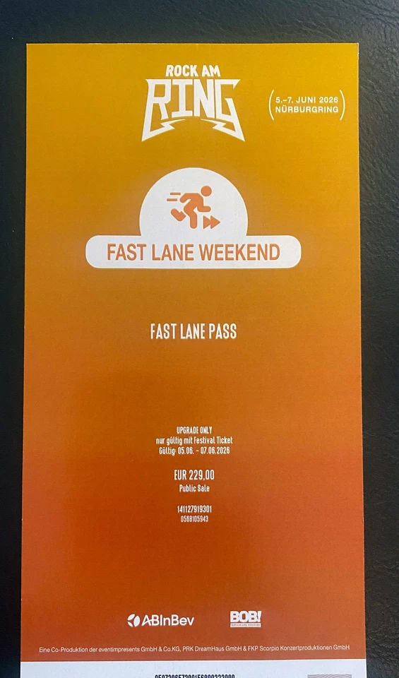 🤘 1 x Fast Lane Weekend Pass für Rock Am Ring 2026 🤘