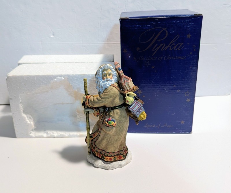 Polish Father Christmas, Pipka Reflections of Christmas Santa Figurine, with box