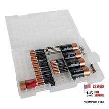 Battery Organizer Storage Case - Clear, See-Through Battery Holder - Battery