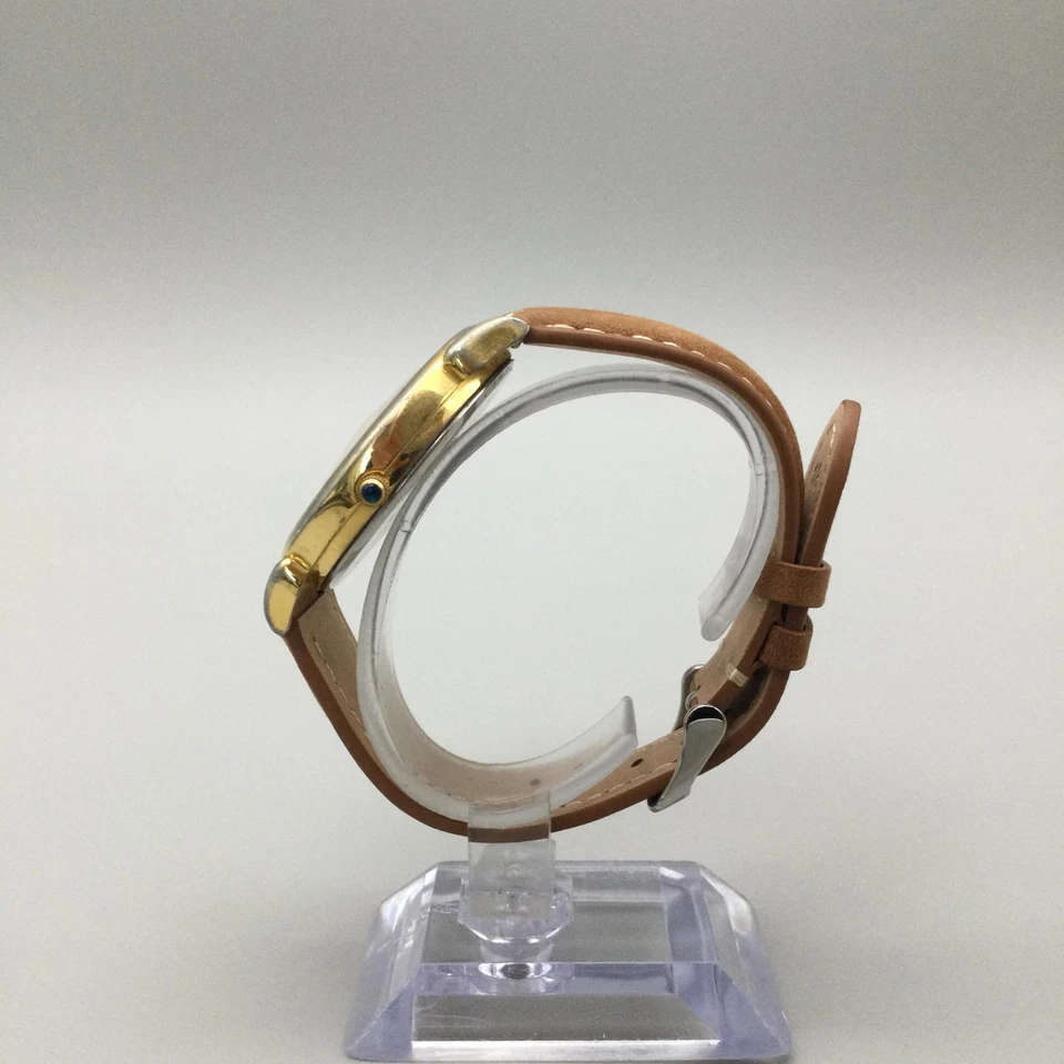 Reloj Futura Vintage Tono Dorado 39mm Cristal Facetado Cuero Batería Nueva Foto 3 de 4