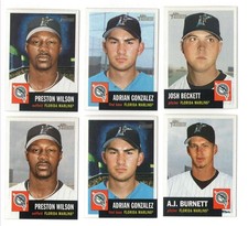 2002 Topps Heritage w/ SP + Night Variations - FLORIDA MARLINS Team Set