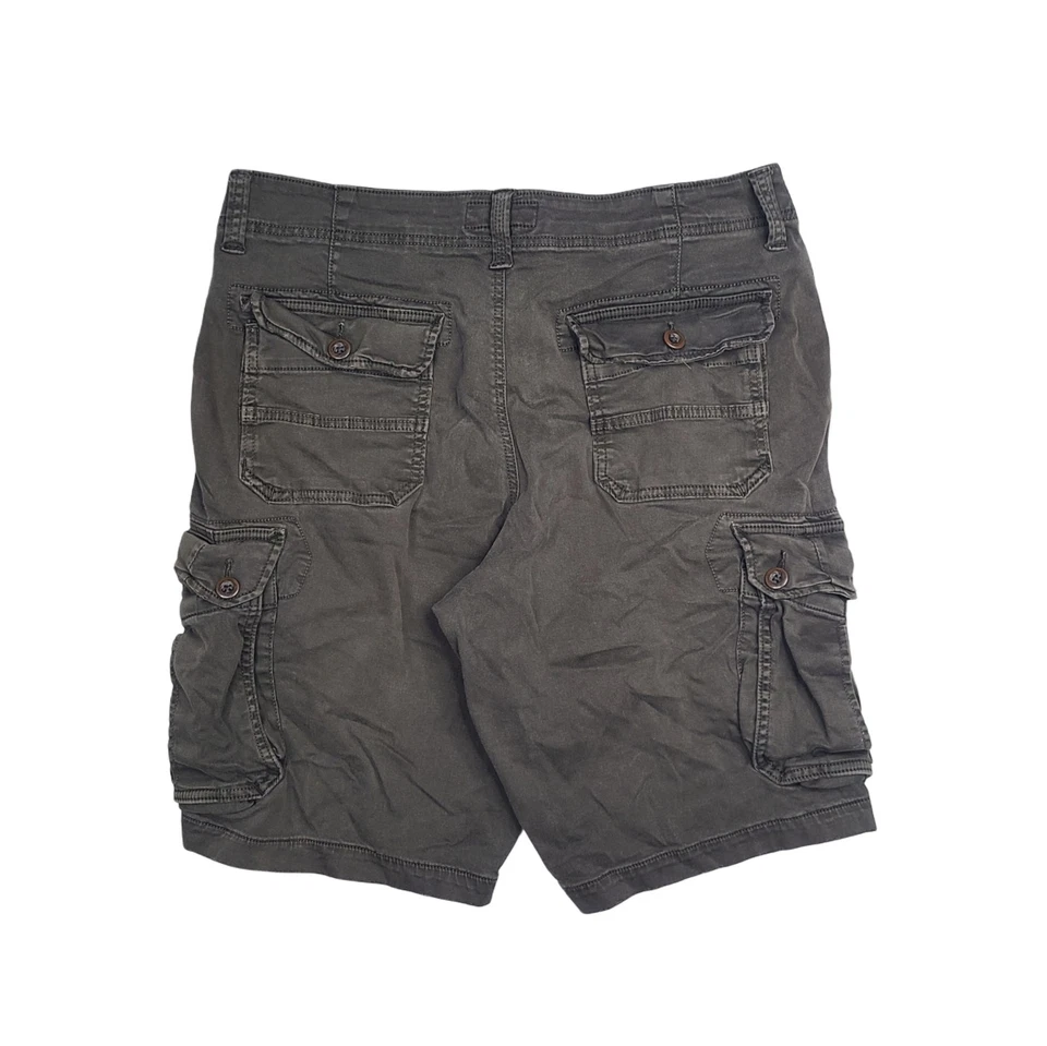 Pantalones Cortos Carga American Eagle Para Hombre Talla 34 Extreme Flex Largo Más Largo Gris Foto 2 de 4