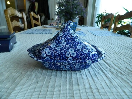 Vintage ROYAL CROWNFORD China CALICO Covered Vegetable Dish               CNTOTE
