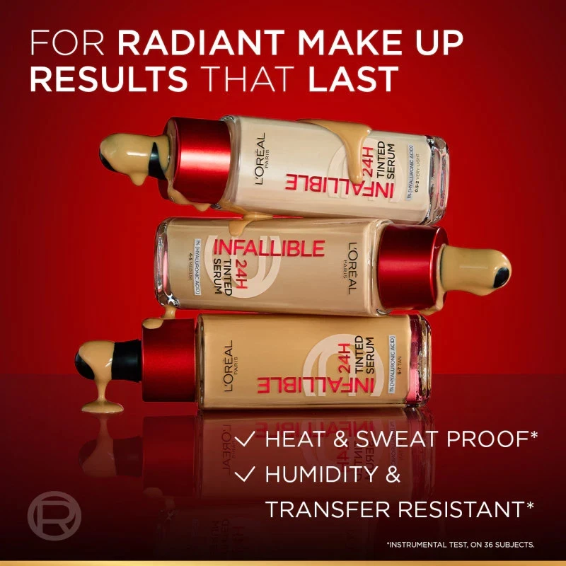 Loreal Paris Infallible 24H Tinted Serum Foundation, Radiant 30ml (4-5-Medium) - Image 4 of 4