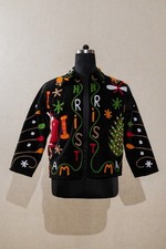 Velvet Jacket, Suzani Christmas Jacket, Women Wear Embroidered Uzbek Coat