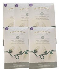 Lot of 5 Wondershop LED Faceted C9 String Lights 25ct Warm White 16ft Indoor Out