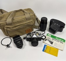 Vintage Fujica STX-1N 35mm Camera Kit, Bag, Shutter Release Cable, Lenses, Flash