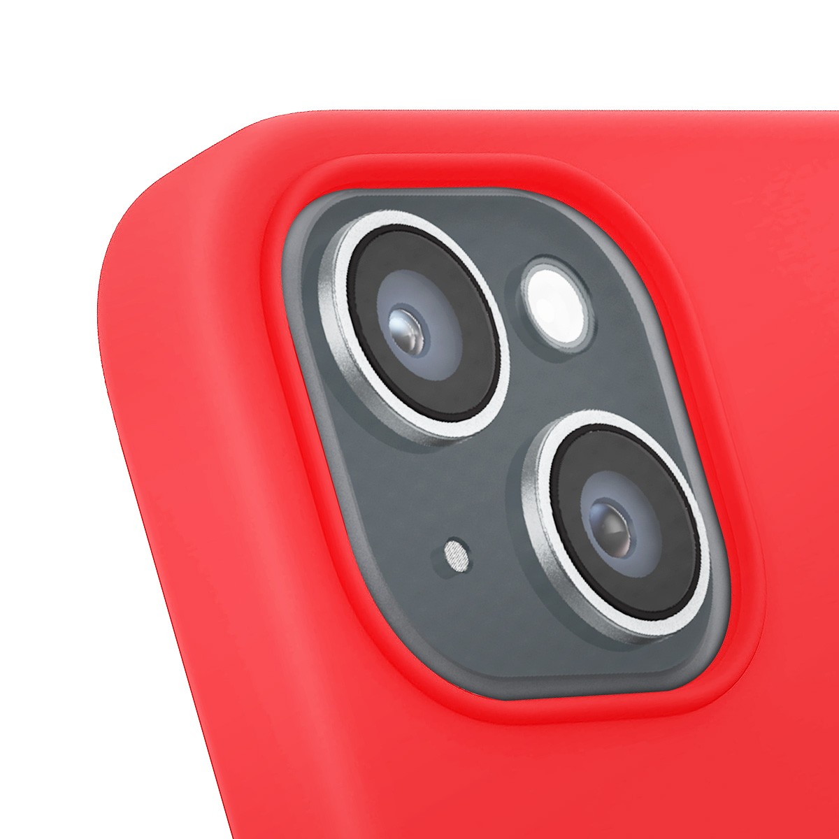 Coque iPhone 15 Plus Jaym silicone rouge avec doublure microfibre anti-choc - 2