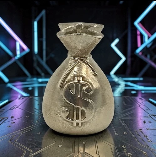 💰 De Guello Mint - Money Bag - 1 ozt .999 Fine Hand Poured Silver + COA  💰