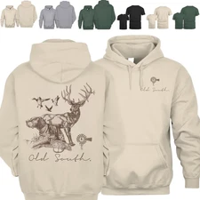Old South Deer and Retriever Hoodie T-Shirt – Vintage Whitetail Buck and Hunting