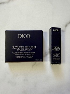 Dior Rouge Blush Colour Glow + Dior Addict Lip Glow 012 Rosewood Set NEW