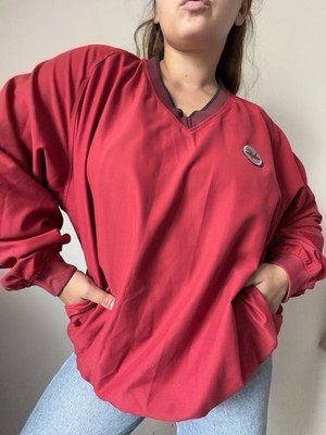 Vintage Ashworth Golf Pullover Jacket Red Unisex L Old Money Preppy 90s