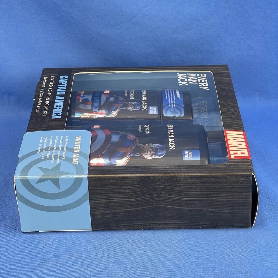 Juego de desodorante y lavado corporal Every Man Jack Marvel Capitán América invierno como nuevo Foto 4 de 4