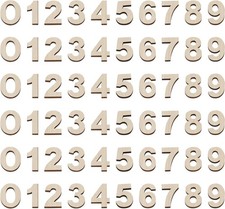 60 Pcs Wood Numbers for Crafts 1.2 Inch Mixed Wooden Numbers Unfinished Wood Sti