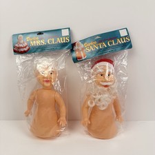 VTG Darice Santa Claus  Mrs Claus Doll Air Freshener Cover 6.5 Craft Christmas