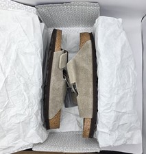 Birkenstock Arizona Bs Leather Suede Soft Footbed Taupe Color Regular Wide