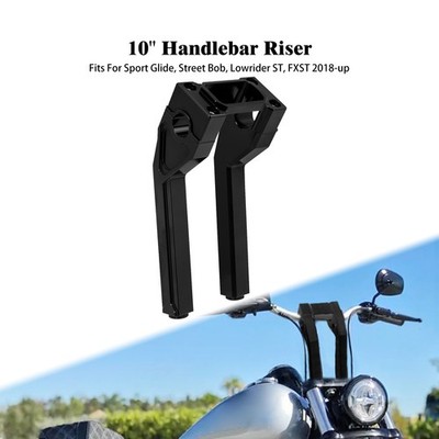 1'' Lenker 10''Schwarz Riser Klemme Kit für Harley Softail Street Bob Low Rider ST