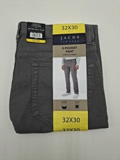 Jachs New York Men's 5-Pocket Pants Stretch Fabric Straight Fit, Gray, 32x30 New
