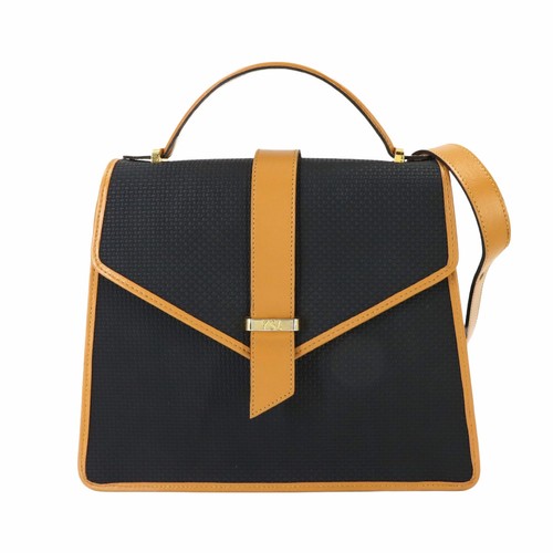 Yves Saint Laurent 2Way Hand Shoulder Bag PVC Leather Black Japan