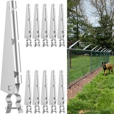 10 Pack Barbed Wire Arm for 1-3/8" Chain Link Fence, Galvanized Steel Fence H...