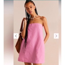 Free People Essentially The Best Cotton-Linen Mini Pink Size Medium Dress