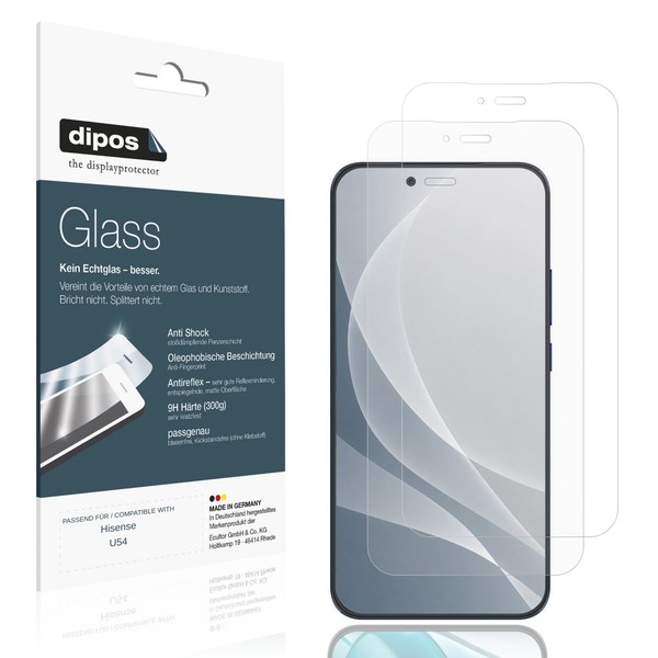 2X Schutzfolie FüR Hisense U54 Matt - Anti-Shock 9H Folie dipos Glass-image