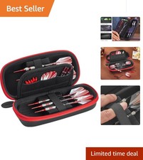 Stylish Sentry Dart Case Slim EVA Shell for 6 Darts  Accessories - Red Zipper