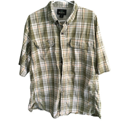 RedHead Men's 2XL Green Plaid Short Sleeve   Outdoor, Comfortable, Functional